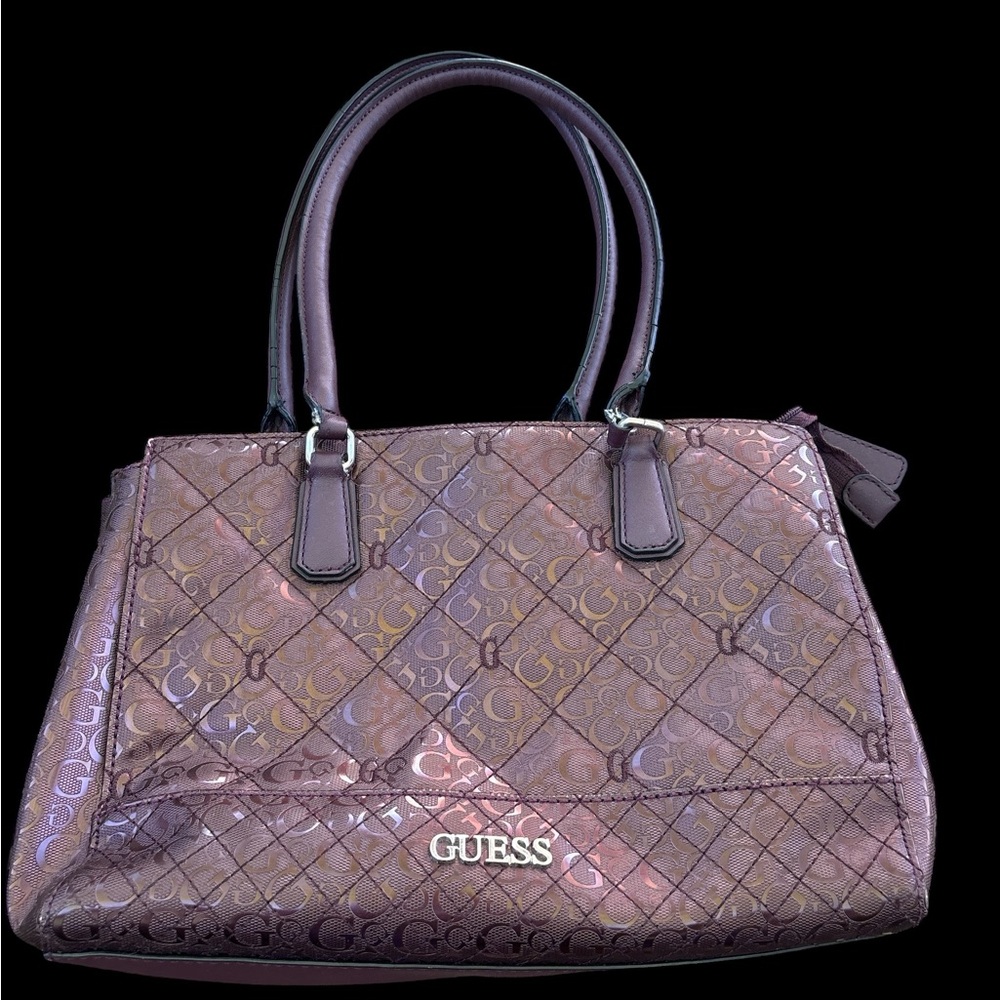 GUESS Gretna Handle Bag Purse Faux leather dusty mauve Multi compartments